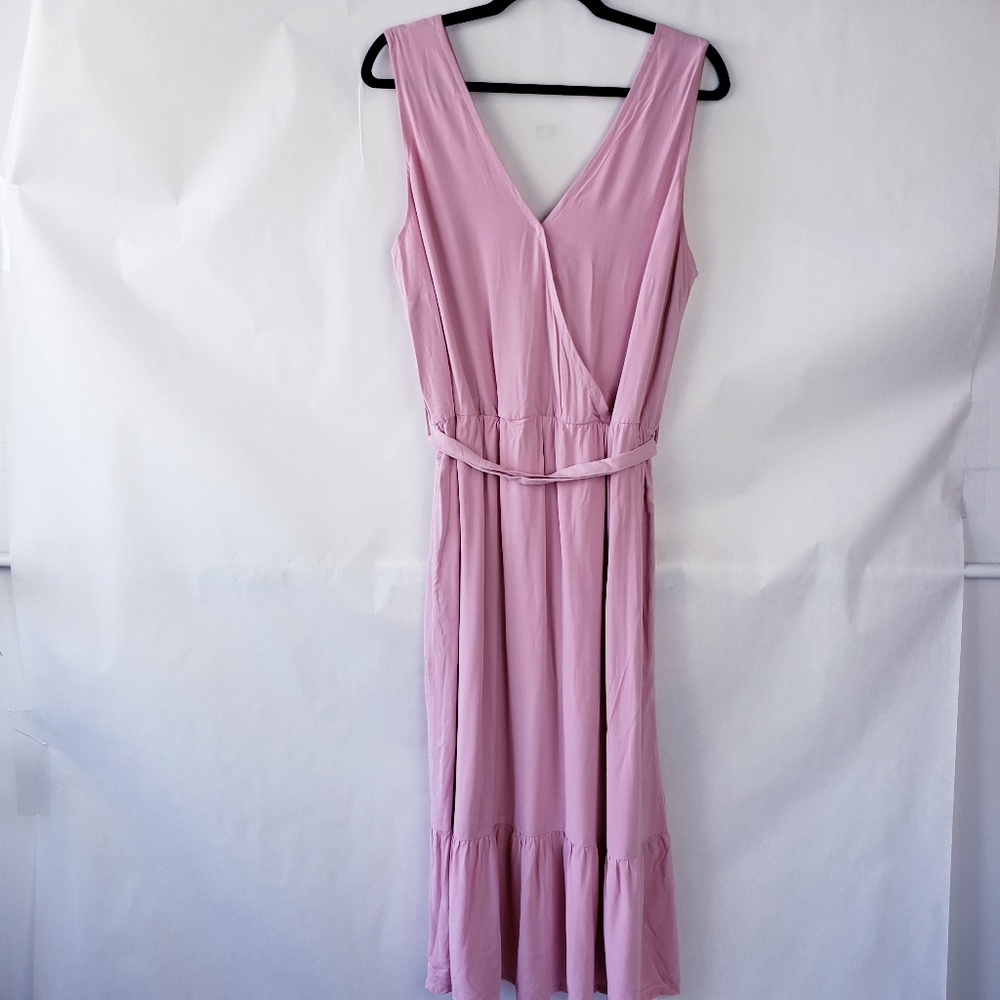 Caralyn mirand the drop Womens dress Ruffle Hem belted Sleeveless V Neck XL